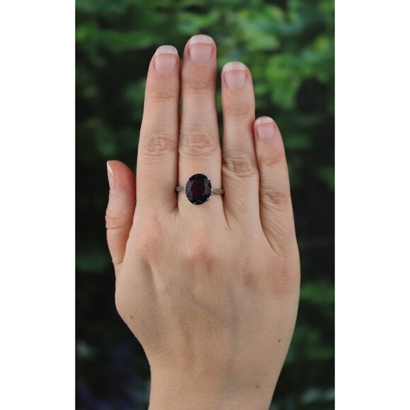 Sterling Silver Blue Purple Green Color Change Cubic Zirconia Ring Size 8 - Picture 2 of 8